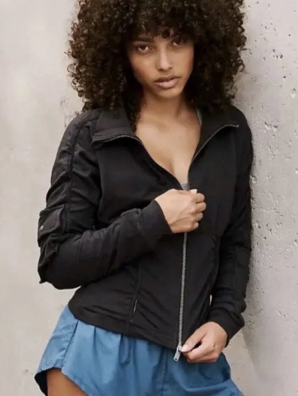 Free People Movement Foundation Black Zip Front Women's Jacket